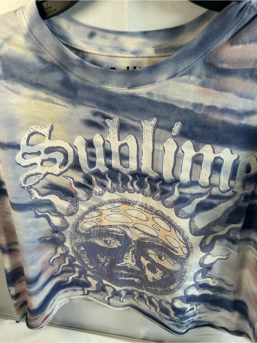 Women's Tie-Dye Graphic Tee - Blue Sublime